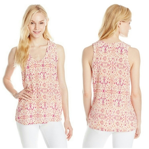 Joie Silk Tank Top Alena Ikat Print Size XS Sleeveless Blouse - Picture 2 of 16